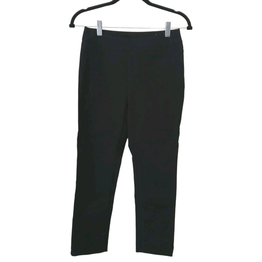 SOFT SURROUNDINGS Slimming Pants Size XS Black Tapered Leg Notch Capri Stretch